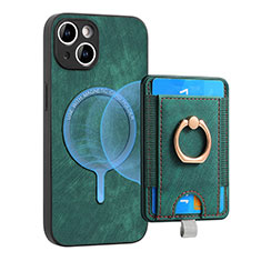 Custodia Silicone Morbida In Pelle Cover SD1 per Apple iPhone 14 Verde