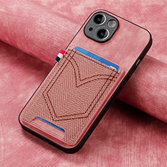 Custodia Silicone Morbida In Pelle Cover SD1 per Apple iPhone 15 Plus Rosa