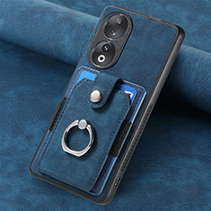 Custodia Silicone Morbida In Pelle Cover SD1 per Huawei Honor 90 5G Blu