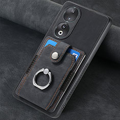 Custodia Silicone Morbida In Pelle Cover SD1 per Huawei Honor 90 5G Nero
