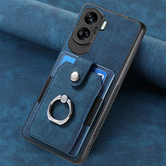 Custodia Silicone Morbida In Pelle Cover SD1 per Huawei Honor 90 Lite 5G Blu