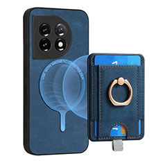 Custodia Silicone Morbida In Pelle Cover SD1 per OnePlus 11 5G Blu