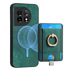 Custodia Silicone Morbida In Pelle Cover SD1 per OnePlus 11 5G Verde