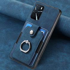 Custodia Silicone Morbida In Pelle Cover SD1 per Oppo A16 Blu