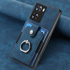 Custodia Silicone Morbida In Pelle Cover SD1 per Oppo A57 4G Blu