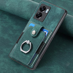Custodia Silicone Morbida In Pelle Cover SD1 per Oppo A57 5G Verde
