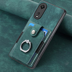 Custodia Silicone Morbida In Pelle Cover SD1 per Oppo A58 5G Verde