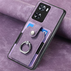 Custodia Silicone Morbida In Pelle Cover SD1 per Oppo A77 4G Lavanda