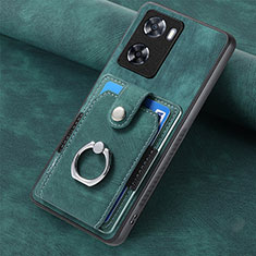 Custodia Silicone Morbida In Pelle Cover SD1 per Oppo A77 4G Verde