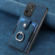 Custodia Silicone Morbida In Pelle Cover SD1 per Oppo A95 5G Blu