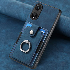 Custodia Silicone Morbida In Pelle Cover SD1 per Oppo A98 5G Blu