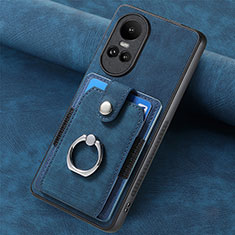Custodia Silicone Morbida In Pelle Cover SD1 per Oppo Reno10 5G Blu