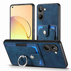 Custodia Silicone Morbida In Pelle Cover SD1 per Realme 10 4G Blu