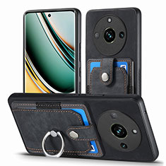 Custodia Silicone Morbida In Pelle Cover SD1 per Realme 11 Pro+ Plus 5G Nero