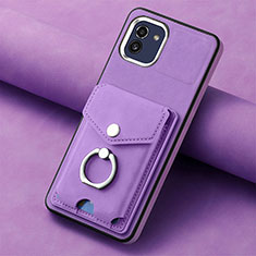 Custodia Silicone Morbida In Pelle Cover SD1 per Samsung Galaxy A03 Viola