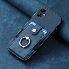 Custodia Silicone Morbida In Pelle Cover SD1 per Samsung Galaxy A04 4G Blu