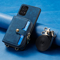 Custodia Silicone Morbida In Pelle Cover SD1 per Samsung Galaxy A32 5G Blu