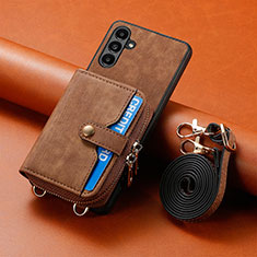 Custodia Silicone Morbida In Pelle Cover SD1 per Samsung Galaxy Quantum4 5G Marrone