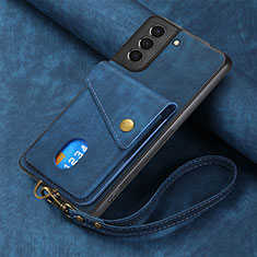 Custodia Silicone Morbida In Pelle Cover SD1 per Samsung Galaxy S22 5G Blu