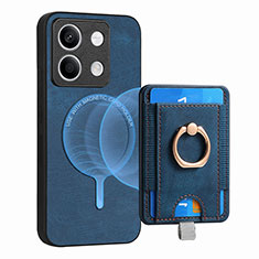 Custodia Silicone Morbida In Pelle Cover SD1 per Xiaomi Redmi Note 13 5G Blu