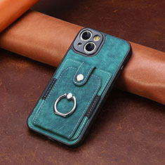 Custodia Silicone Morbida In Pelle Cover SD10 per Apple iPhone 14 Verde