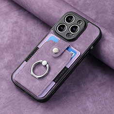 Custodia Silicone Morbida In Pelle Cover SD11 per Apple iPhone 13 Pro Max Lavanda