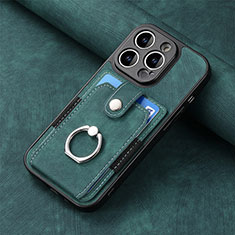 Custodia Silicone Morbida In Pelle Cover SD11 per Apple iPhone 13 Pro Max Verde