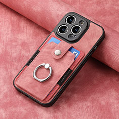 Custodia Silicone Morbida In Pelle Cover SD11 per Apple iPhone 13 Pro Rosa