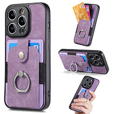 Custodia Silicone Morbida In Pelle Cover SD12 per Apple iPhone 13 Pro Lavanda