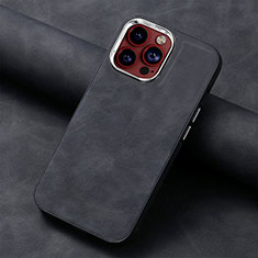 Custodia Silicone Morbida In Pelle Cover SD13 per Apple iPhone 13 Pro Nero