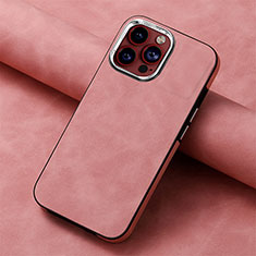 Custodia Silicone Morbida In Pelle Cover SD13 per Apple iPhone 14 Pro Rosa