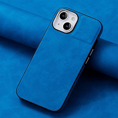 Custodia Silicone Morbida In Pelle Cover SD13 per Apple iPhone 15 Blu