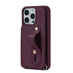 Custodia Silicone Morbida In Pelle Cover SD14 per Apple iPhone 15 Pro Max Rosso Rosa