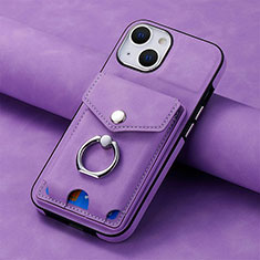 Custodia Silicone Morbida In Pelle Cover SD15 per Apple iPhone 13 Lavanda