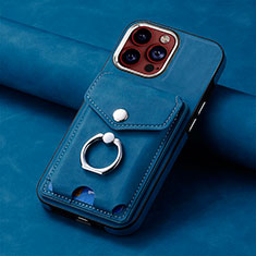 Custodia Silicone Morbida In Pelle Cover SD15 per Apple iPhone 13 Pro Blu