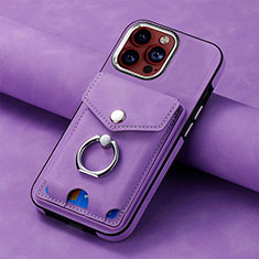 Custodia Silicone Morbida In Pelle Cover SD15 per Apple iPhone 13 Pro Lavanda
