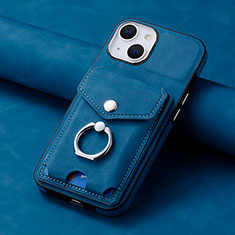Custodia Silicone Morbida In Pelle Cover SD15 per Apple iPhone 14 Blu