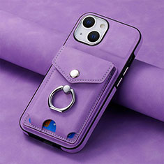 Custodia Silicone Morbida In Pelle Cover SD15 per Apple iPhone 15 Plus Lavanda