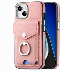 Custodia Silicone Morbida In Pelle Cover SD16 per Apple iPhone 15 Rosa