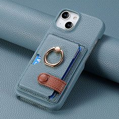Custodia Silicone Morbida In Pelle Cover SD17 per Apple iPhone 14 Blu