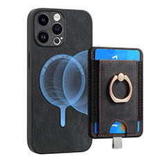 Custodia Silicone Morbida In Pelle Cover SD17 per Apple iPhone 14 Pro Max Nero