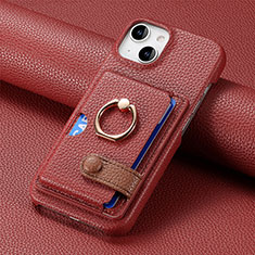 Custodia Silicone Morbida In Pelle Cover SD17 per Apple iPhone 14 Rosso