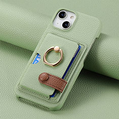 Custodia Silicone Morbida In Pelle Cover SD17 per Apple iPhone 14 Verde Pastello