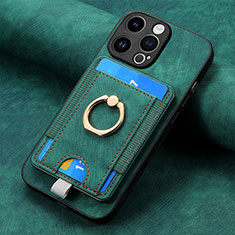 Custodia Silicone Morbida In Pelle Cover SD18 per Apple iPhone 14 Pro Max Verde