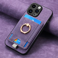 Custodia Silicone Morbida In Pelle Cover SD18 per Apple iPhone 15 Pro Lavanda