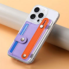 Custodia Silicone Morbida In Pelle Cover SD19 per Apple iPhone 15 Pro Lavanda