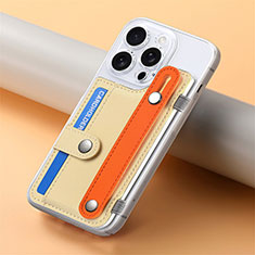 Custodia Silicone Morbida In Pelle Cover SD19 per Apple iPhone 15 Pro Max Oro