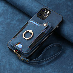 Custodia Silicone Morbida In Pelle Cover SD2 per Apple iPhone 13 Pro Max Blu