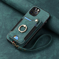 Custodia Silicone Morbida In Pelle Cover SD2 per Apple iPhone 13 Pro Max Verde
