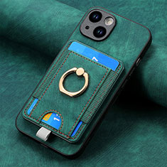 Custodia Silicone Morbida In Pelle Cover SD2 per Apple iPhone 14 Plus Verde